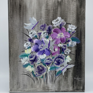 Light and airy abstract acrylic painting with breezy hues and soft, morning-inspired colors.