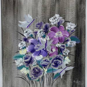 Light and airy abstract acrylic painting with breezy hues and soft, morning-inspired colors.
