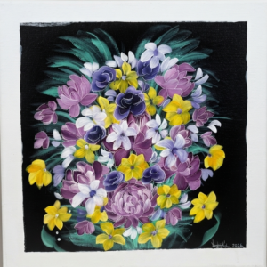 Petals Powered by Pure Delusion — Original 12×12″ Acrylic Floral Painting